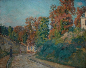 La Promenade [Une Rue en Ile de France] [circa 1875] by Armand Guillaumin [1841–1927]